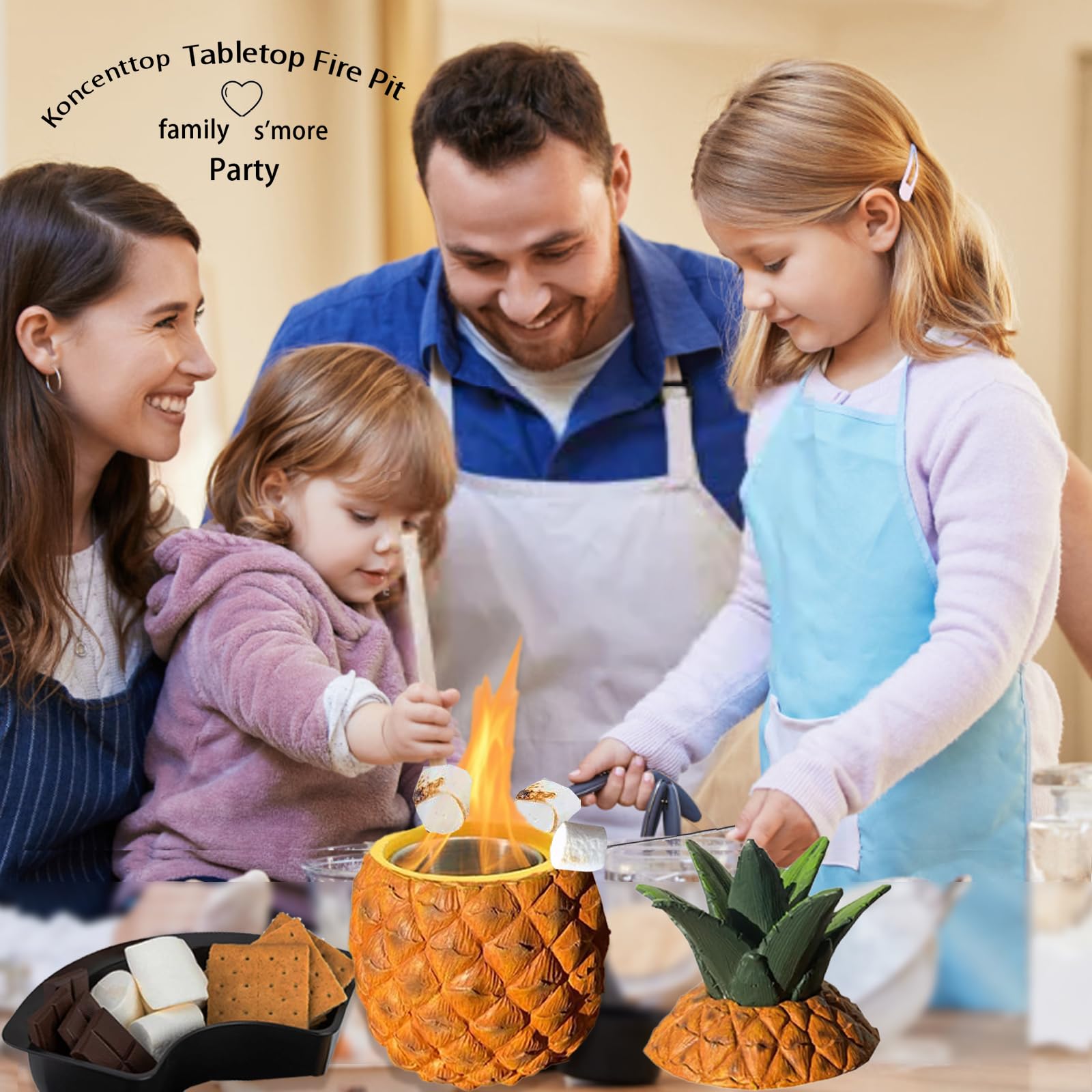 Amazon.co.jp: Koncenttop 卓上ファイヤーピット 屋内、卓上暖炉